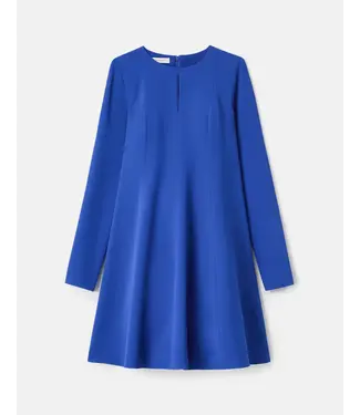 Lafayette 148 Long-Sleeve Finesse Crepe Godet Mini Dress