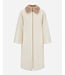 HERNO Wool Trench Coat with Mink-Effect Faux Fur Collar