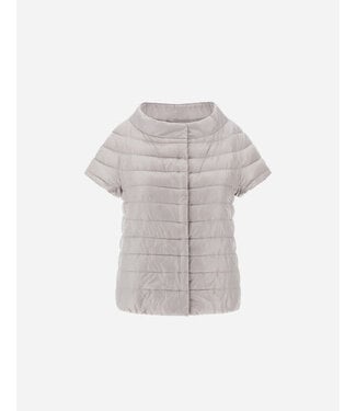 HERNO Emilia Nylon Ultralight Short-Sleeve Coat - Light Grey
