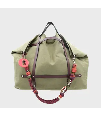 MY BOB Candide Bag with Samba Strap - Army Green/Purple-Orange-Kaki