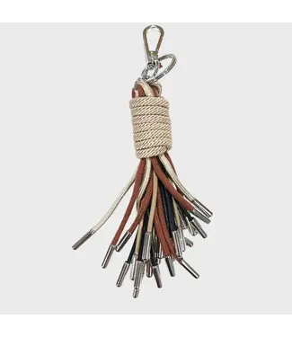 MY BOB Fringe Key Chain - Brown/Black/Beige