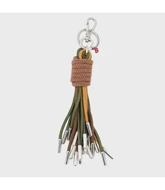 MY BOB Fringe Key Chain - Olive/Mustard/Brown