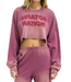 3D Cropped Crew Sweatshirt