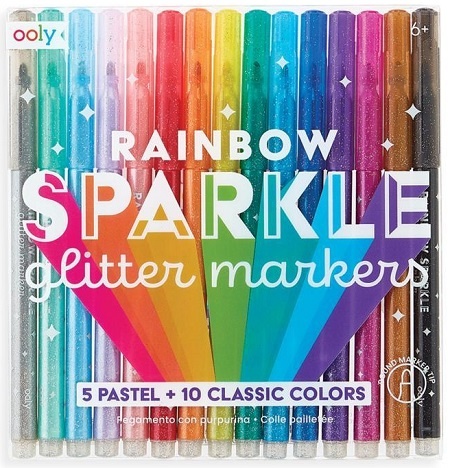 OOLY Rainbow Sparkle Glitter Markers 6+