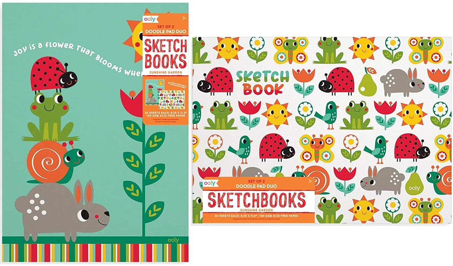 OOLY Garden Doodle Duo  Sketch Pads (2-pack) 3+