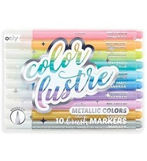 OOLY Color Lustre Metallic Brush Markers 6+