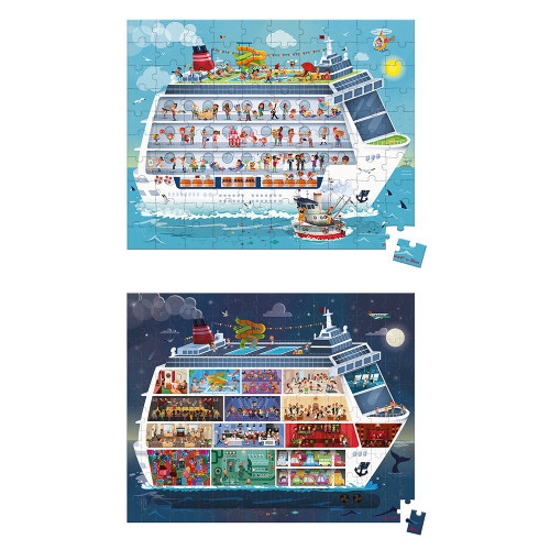 Janod Cruise Ship 100 & 200 piece puzzle set 6+