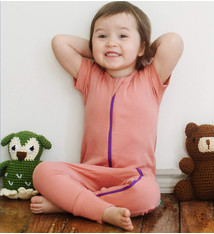 Parade Organics Parade Organics '2-way' Zip Short-sleeved Romper - solids