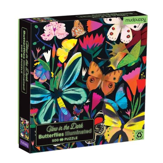 Mudpuppy mudpuppy Butterflies Illustrated (500pc puzzle) Glow in the Dark