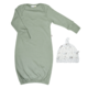 Perlimpinpin Perlimpinpin 'My Little Cozy Nest' Bamboo Nightgown & Knotted Hat (newborn)