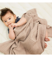 lulujo 100% cotton waffle blanket (30" x 40")