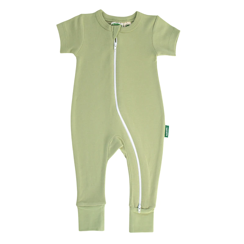 Parade Organics Parade Organics '2-way' Zip Short-sleeved Romper - solids