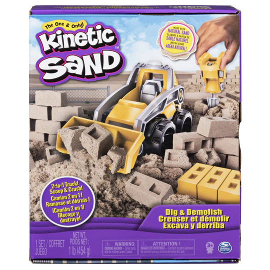 Kinetic Sand, Dig & Demolish Truck Playset with 1lb Kinetic Sand (3+)