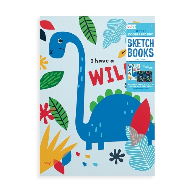 OOLY Dino Days Doodle Duo  Sketch Pads (2-pack) 3+