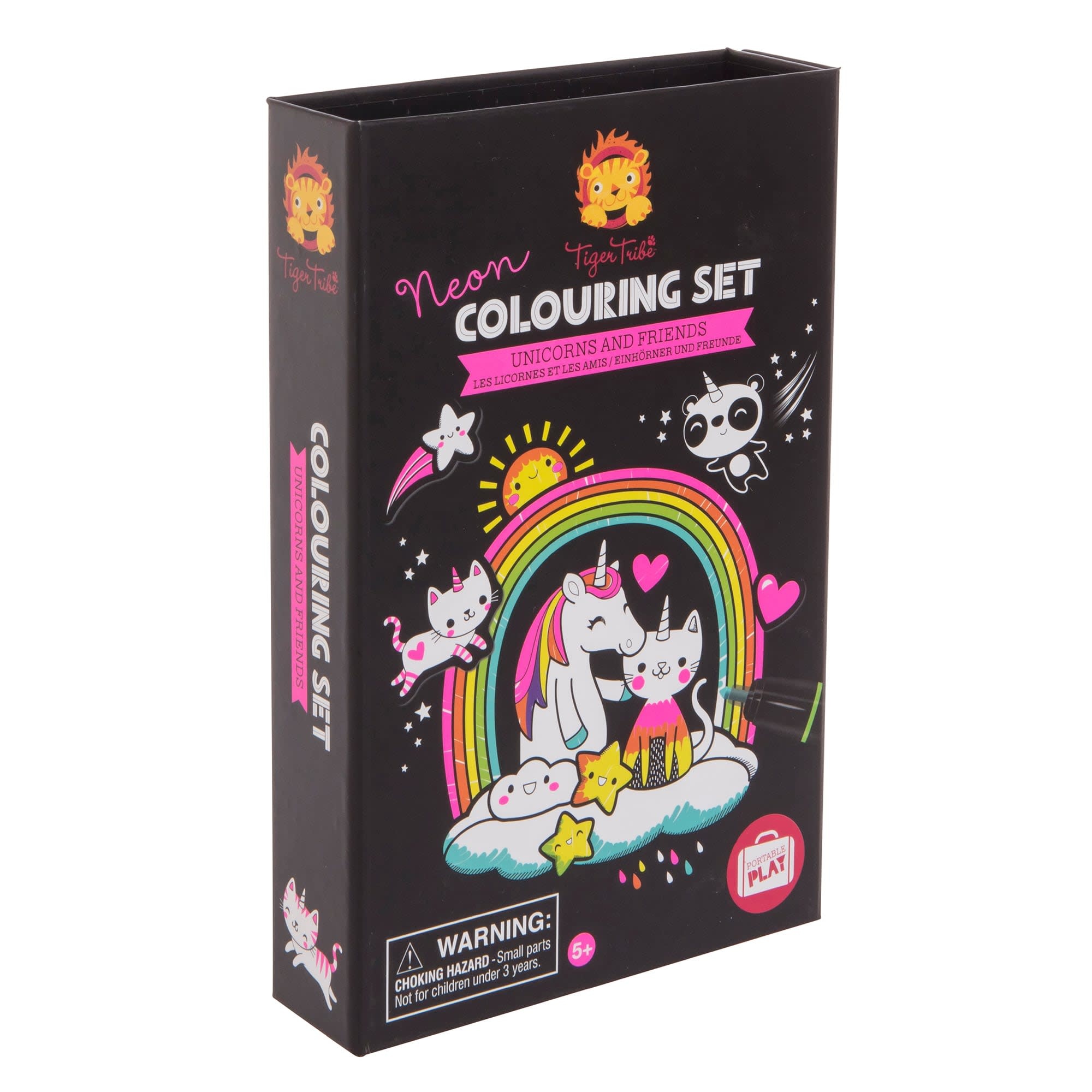 Tiger Tribe Neon Colouring set - Unicorns & Friends 5+