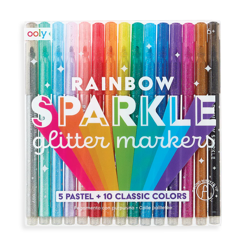 OOLY Rainbow Sparkle Glitter Markers (15-pack) 6+