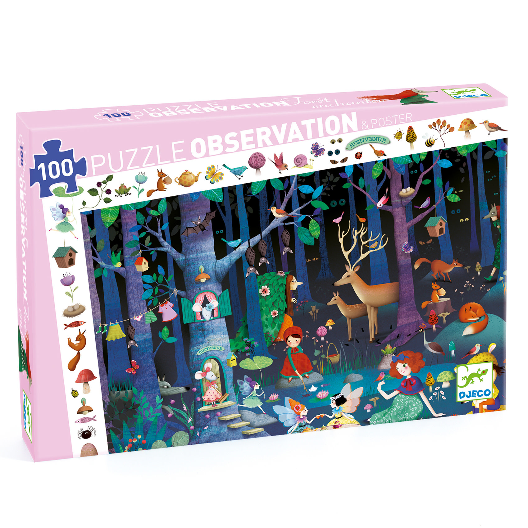 djeco Observation Puzzle (100 pcs) - Enchanted Forest (5+)