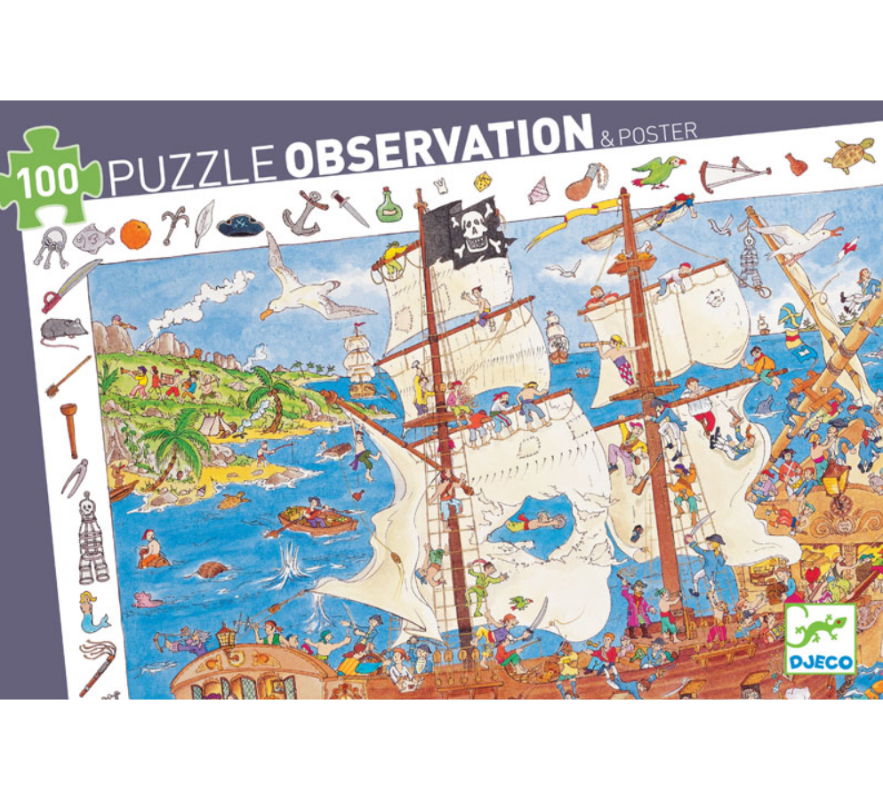 djeco Observation Puzzle (100 pcs) - Pirates (5+)