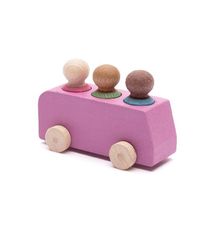 lubulona Bus with 3 peg people - pink (1+)