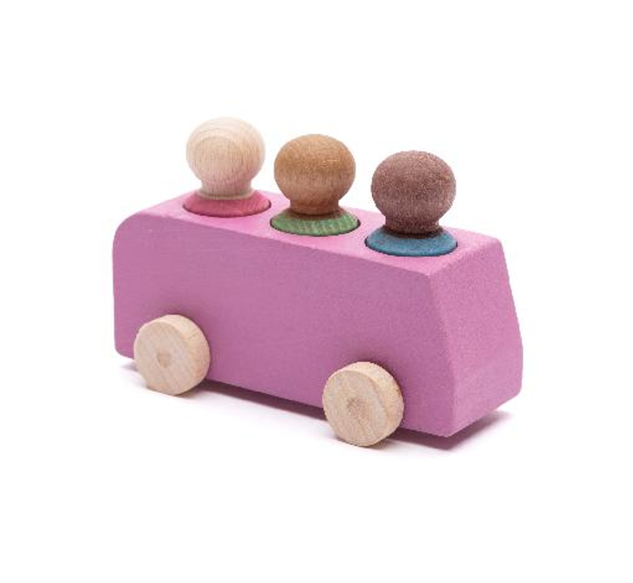 lubulona Bus with 3 peg people - pink (1+)