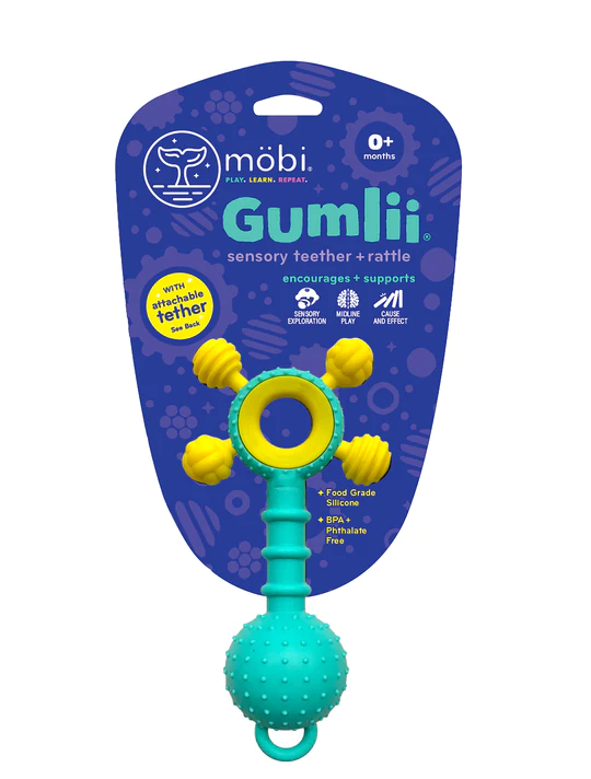 mobi Gumlii sensory teether & rattle (0m+)