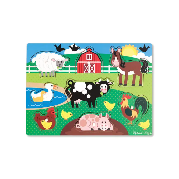 Melissa & Doug Peg Puzzle - farm theme (2+)
