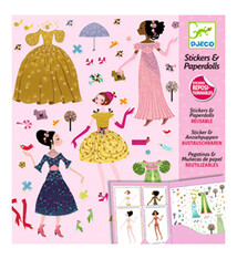 djeco Dresses Through the Seasons Dress-Up Doll reusable Sticker set (ages 5-8)