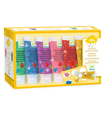 djeco 6 tubes of finger paint - GLITTER (18m+)