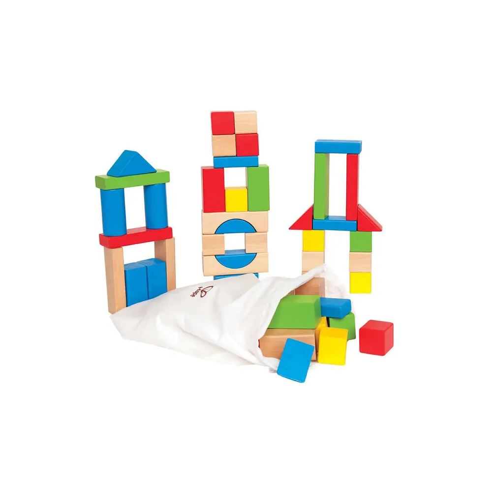 Hape Maple Building Blocks by Hape (50pcs+storage bag) (1+)