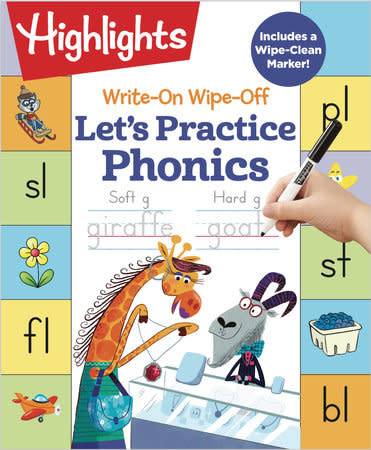 Highlights Write-on Wipe-off Let's Practice Phonics (ages 5-7)