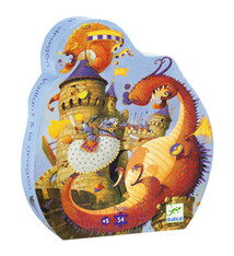 djeco Valiant and the Dragons Silhouette Puzzle (54 pcs)