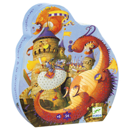 djeco Valiant and the Dragons Silhouette Puzzle (54 pcs)