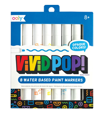 OOLY ooly Vivid Pop! Opaque Colors -- 8 Water Based Paint Markers (8+)