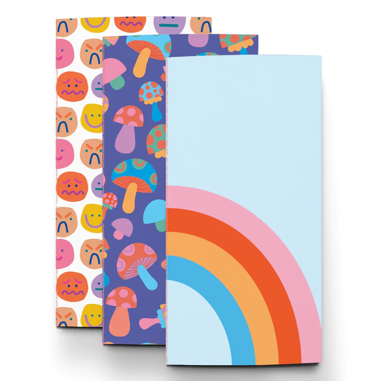 Pipsticks Rainbow Vibes Write On!  3-pack Travellers Notebooks (48 pages)