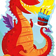 Peaceable Kingdom Dragon with Cake  scratch&sniff  (Peaceable Kingdom)