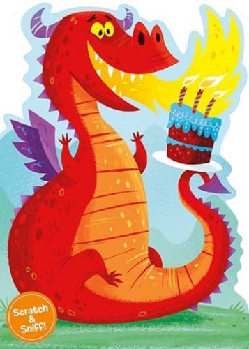 Peaceable Kingdom Dragon with Cake  scratch&sniff  (Peaceable Kingdom)