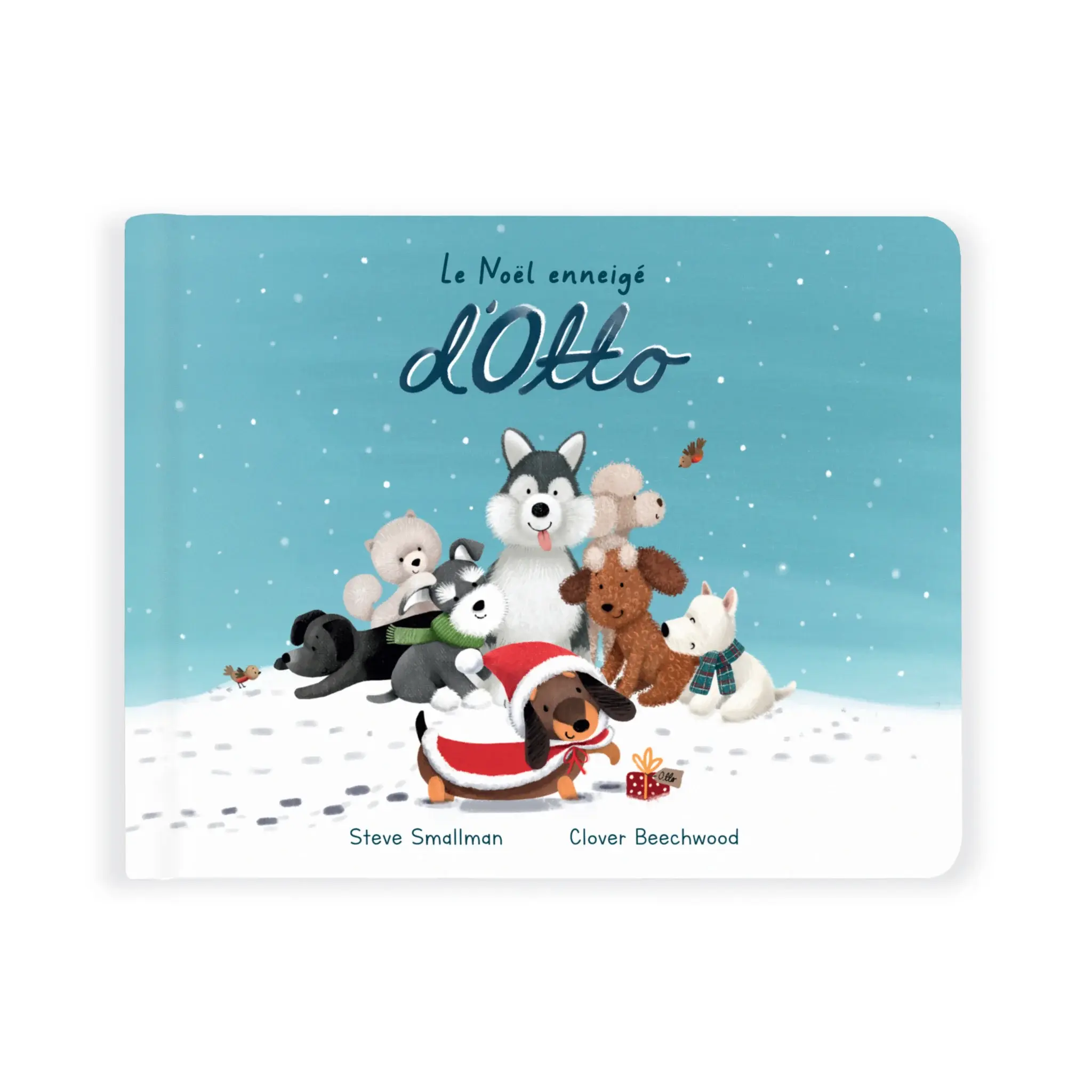 Jellycat Le Noel enneige d'Otto --a French Jellycat Board Book  by Steve Smallman and Clover Beechwood (2-4yrs)