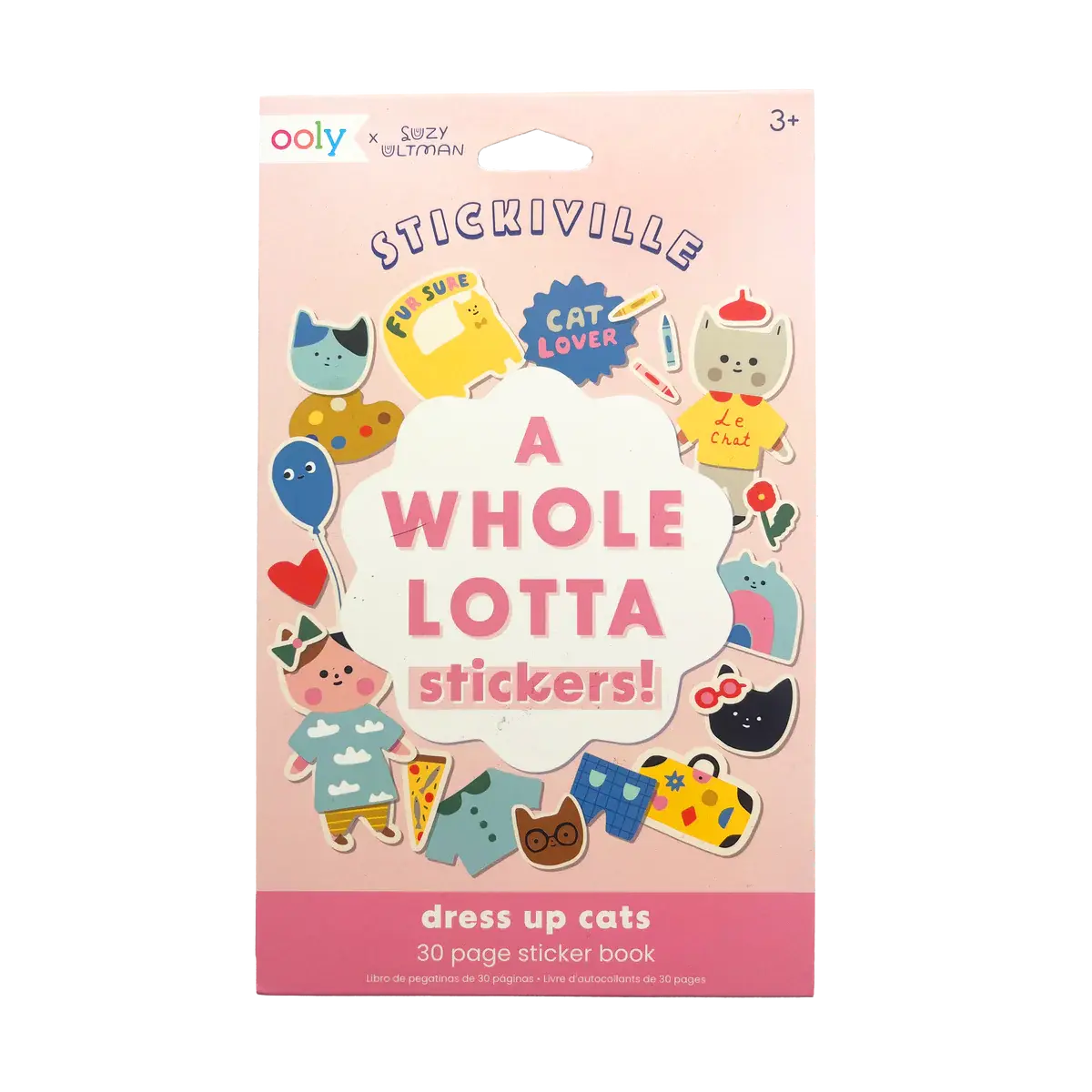 OOLY Stickiville A Whole Lotta Stickers!  Dress Up Cats (30 page sticker book) (3+)