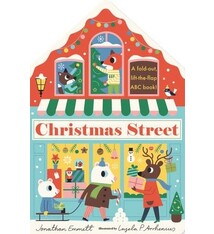 Christmas Street: a fold-out lift-the-flap ABC book by Jonathan Emmett (ages 2-5)