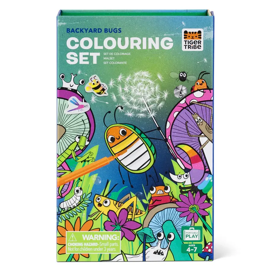 Tiger Tribe Tiger Tribe Colouring Set - Backyard Bugs (ages 4-7)