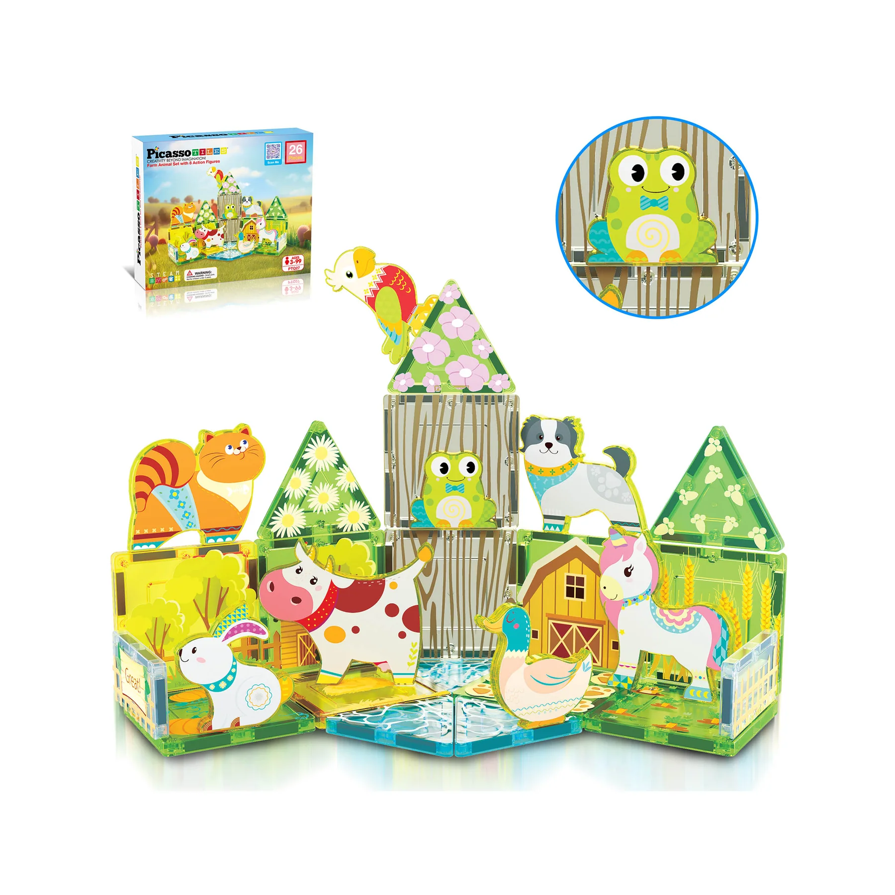 Picasso Tiles Farm Animal Set - 26 pcs (3+)