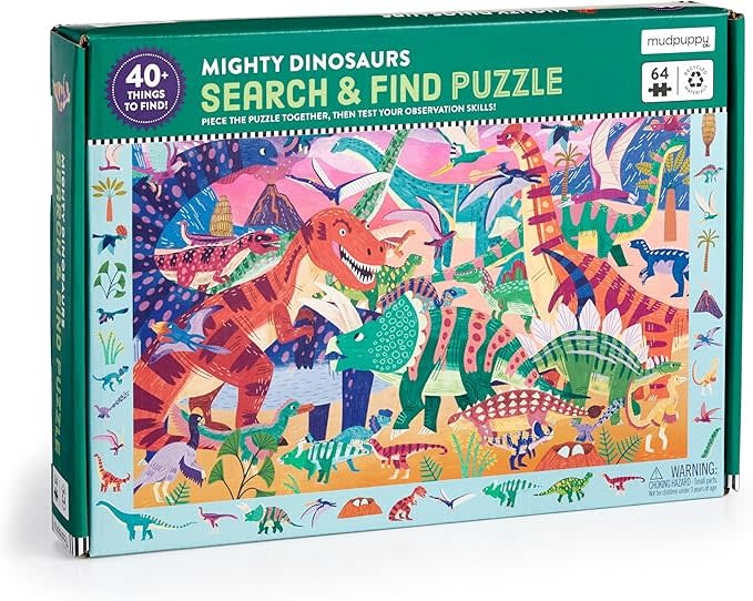 Mudpuppy mudpuppy Mighty Dinosaurs search and find  (64pc puzzle) 4+