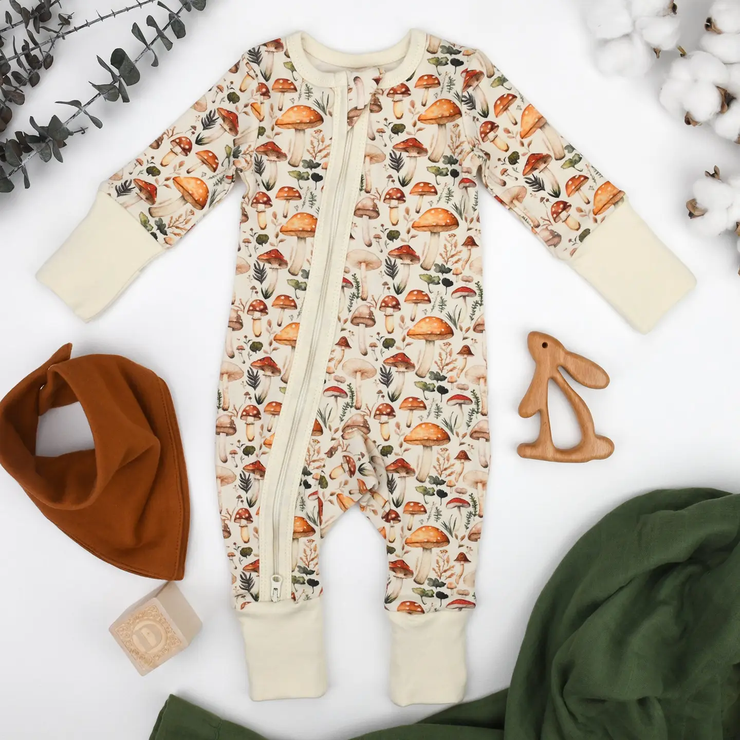 Earthy Earthy Zippered Rompers