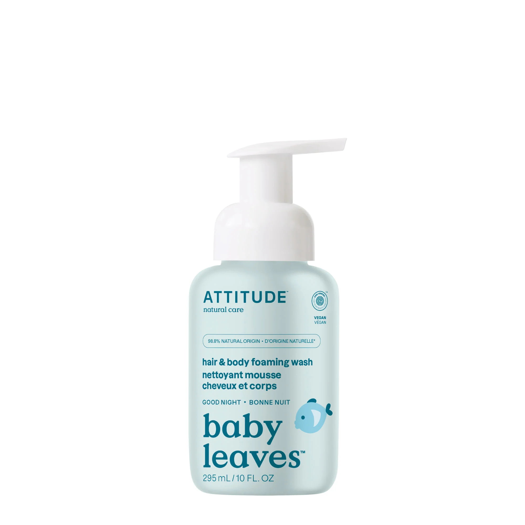 Attitude baby leaves hair & body fomaing wash - goodnight (295ml)