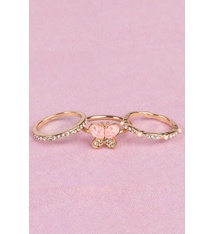 Great Pretenders Boutique Chic Butterfly Garden Rings (3-pack)