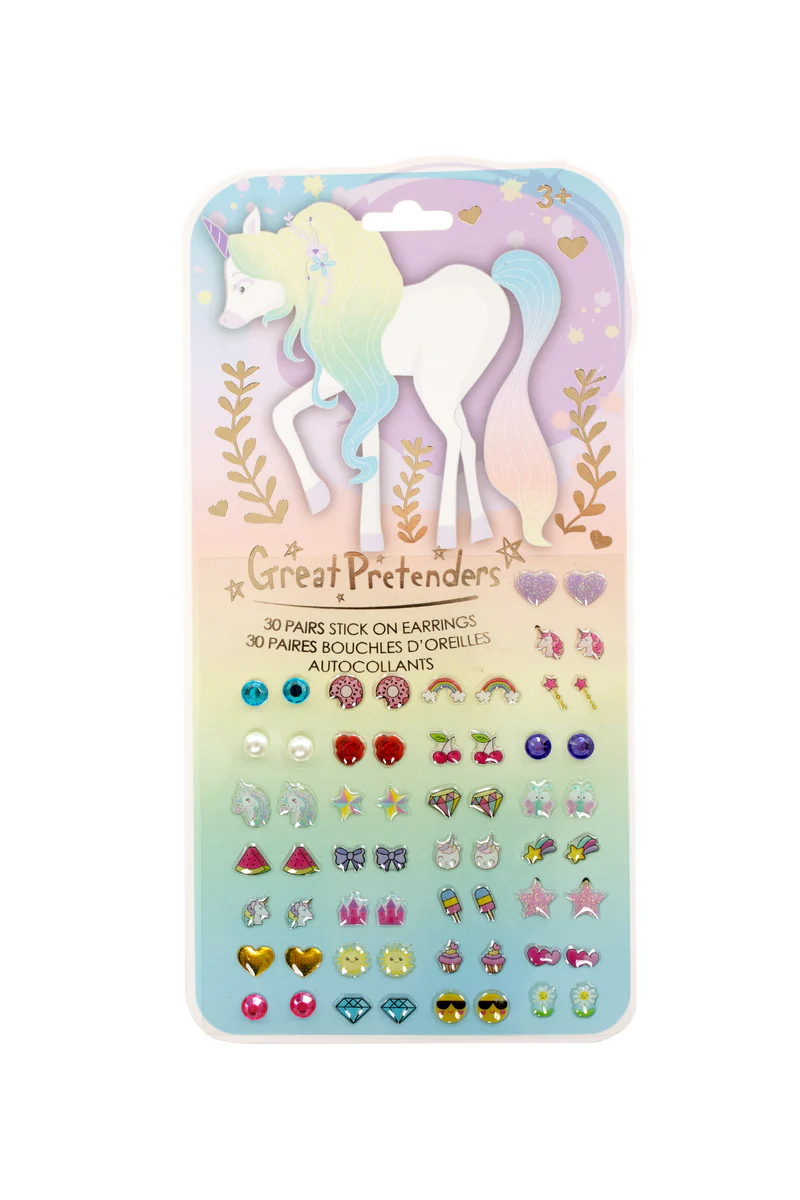 Great Pretenders Whimsical Unicorn Sticker Earrings (30 pairs)