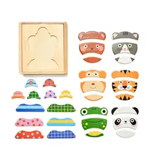 Kikkerland Animal Mix Up! Wooden Puzzle (3+)