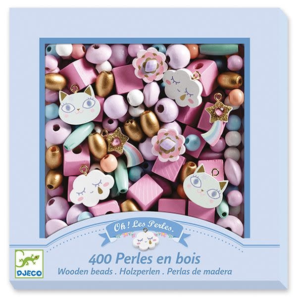 djeco Djeco  Rainbow Wooden Beads  (400pcs) (4yrs+)