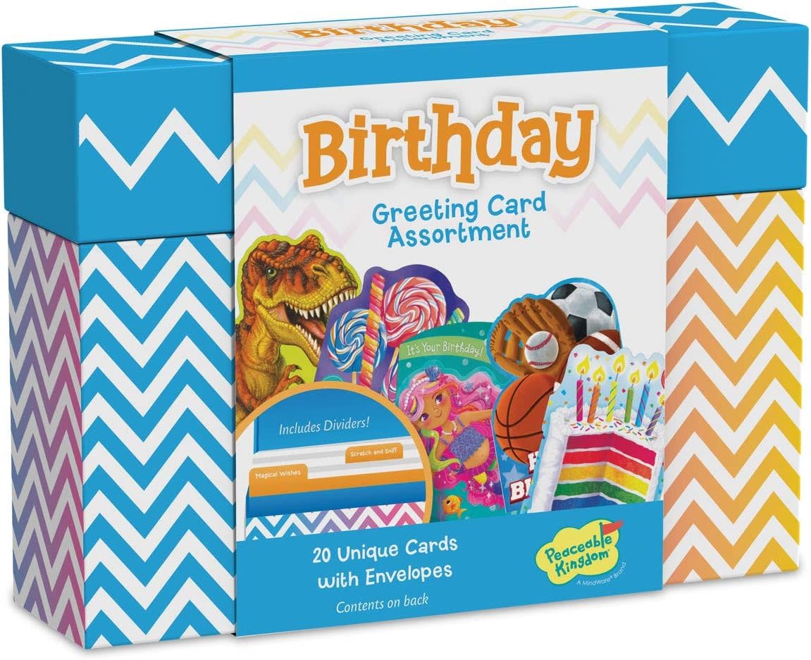 Peaceable Kingdom Birthday Greeting Card Assortment (20 cards)