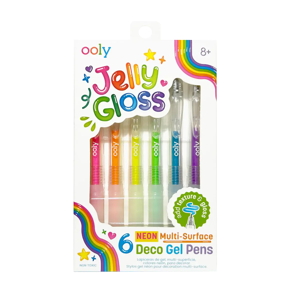Ooly Jelly Gloss Neon Pens (6 pens) 8+